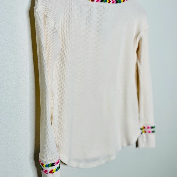 Free People Rainbow Henley Thermal in Cream - Picture 6 of 7